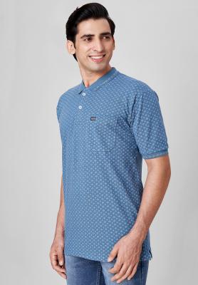 Printed Blue T-Shirt_41279