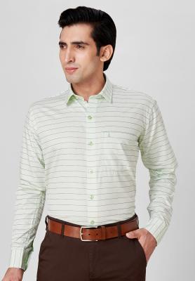 Striped Green Slim Formal Shirt_S42638