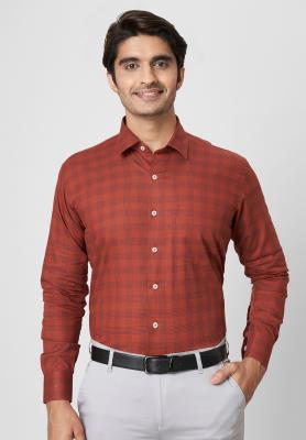 Brown Checks Formal Shirt _40903