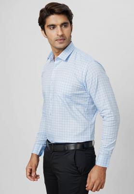 Blue Checks Slim Formal Shirt_S40916